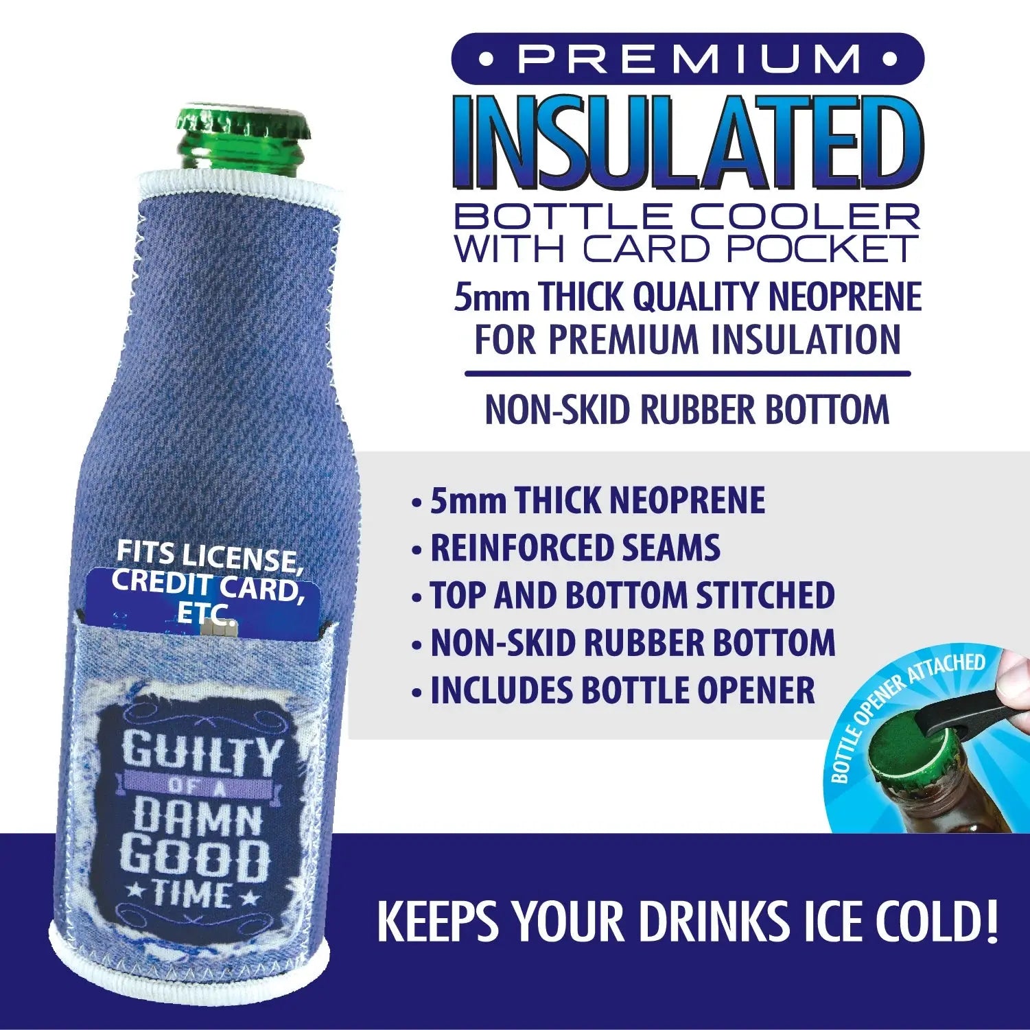 Neoprene Can and Bottle Cooler - 6 Pieces Per Retail Ready Display 26612 POLAR GEAR