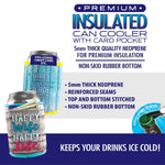 Neoprene Can and Bottle Cooler with Card Pocket - 6 Pieces Per Retail Ready Display 26454 POLAR GEAR