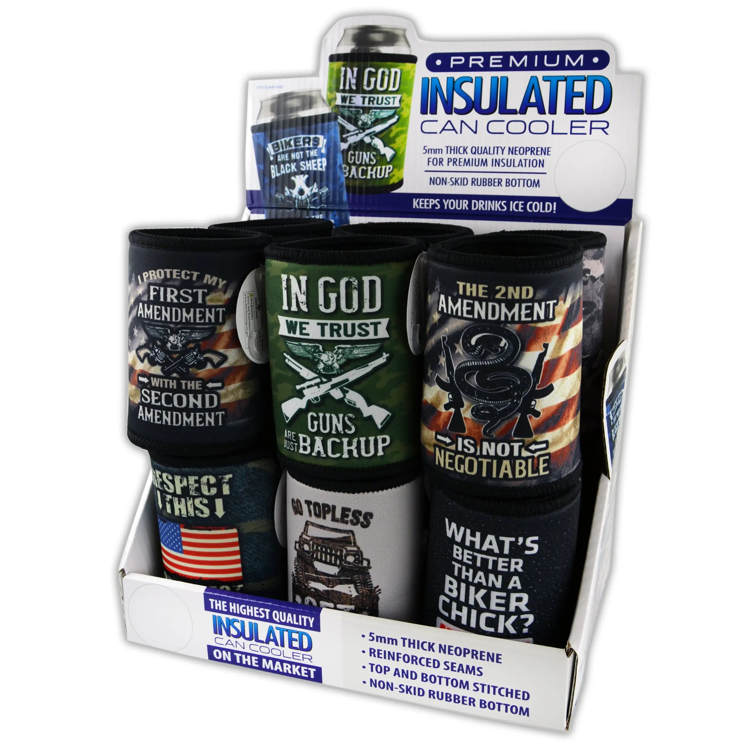 Neoprene Can and Bottle Cooler - 12 Pieces Per Retail Ready Display 22473 POLAR GEAR