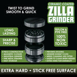 Ceramic Coated 4 Piece Grinder with Magnetic Closure - 4 Pieces Per Retail Ready Display 22486 SMOKEZILLA