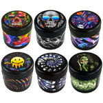 Plastic 4 Piece Grinder with Magnetic Closure - 6 Pieces Per Retail Ready Display 22523 SMOKEZILLA