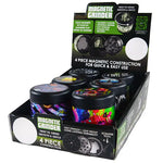 Plastic 4 Piece Grinder with Magnetic Closure - 6 Pieces Per Retail Ready Display 22523 SMOKEZILLA