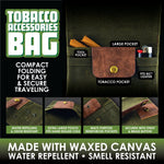 Canvas Tobacco Accessories Bag with Leather Strap - 6 Pieces Per Retail Ready Display 22541 SMOKEZILLA