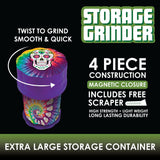 Plastic 4 Piece Grinder with Storage- 6 Pieces Per Retail Ready Display 22576 SMOKEZILLA