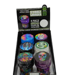 Plastic 4 Piece Grinder with Storage- 6 Pieces Per Retail Ready Display 22576 SMOKEZILLA