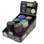Plastic 4 Piece Grinder with Storage- 6 Pieces Per Retail Ready Display 22576 SMOKEZILLA