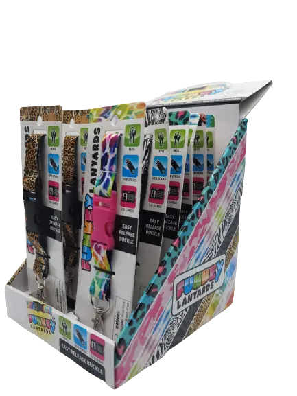 Keychain Lanyard with Detachable Clip - 12 Pieces Per Retail Ready Display 22584 NOVELTY INC