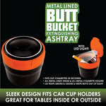 Metal Lined Butt Bucket Ashtray with LED Light - 6 Per Retail Ready Display 22594 SMOKEZILLA