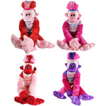 Valentine's Day Jumbo Plush Monkey - 4 Pieces Per Pack 22599 KIPP BROTHERS