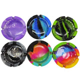 Silicone Wrapped Round Glass Ashtray - 6 Pieces Per Retail Ready Display 22626 SMOKEZILLA
