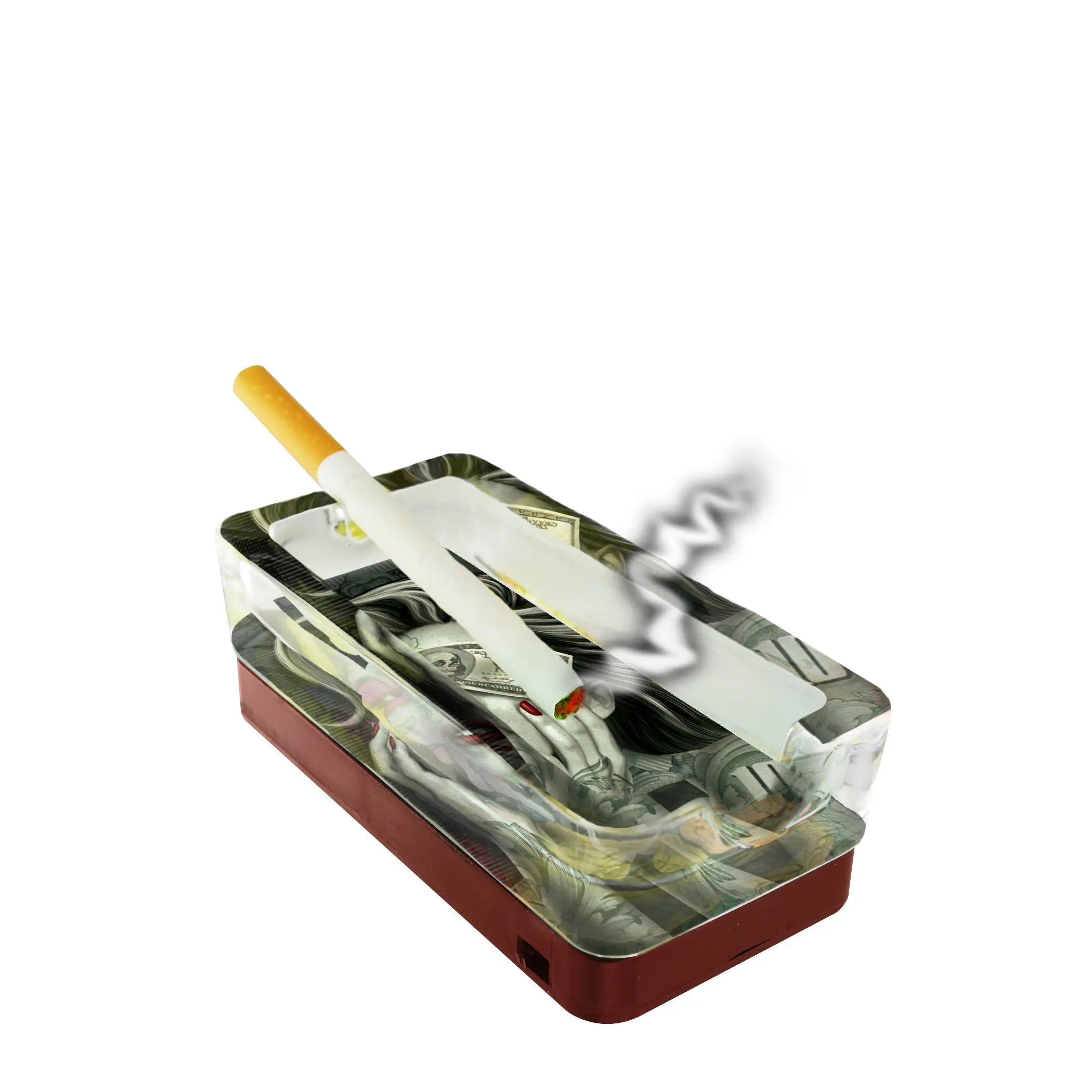 Glass Ashtray with LED Light-Up Design - 6 Per Retail Ready Display 22637 SMOKEZILLA