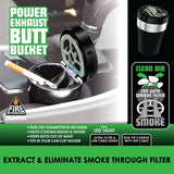 Printed Lid Butt Bucket Ashtray with Power Exhaust Fan - 6 Pieces Per Retail Ready Display 22638 SMOKEZILLA