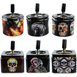 Push Down Metal Ashtray- 6 Per Retail Ready Wholesale Display 22639 SMOKEZILLA