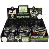 Push Down Metal Ashtray- 6 Per Retail Ready Wholesale Display 22639 SMOKEZILLA