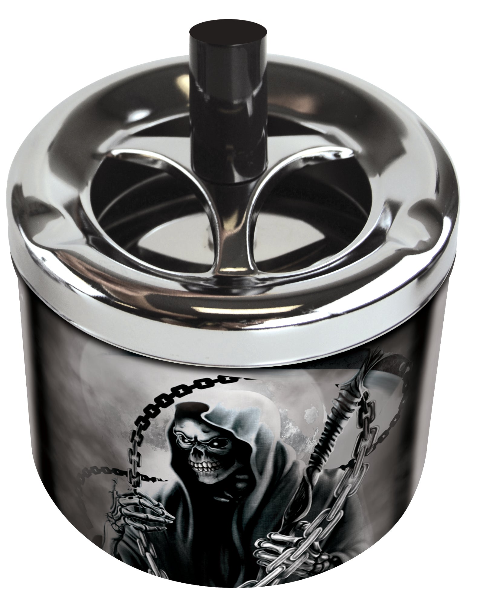 Push Down Metal Ashtray- 6 Per Retail Ready Wholesale Display 22639 SMOKEZILLA