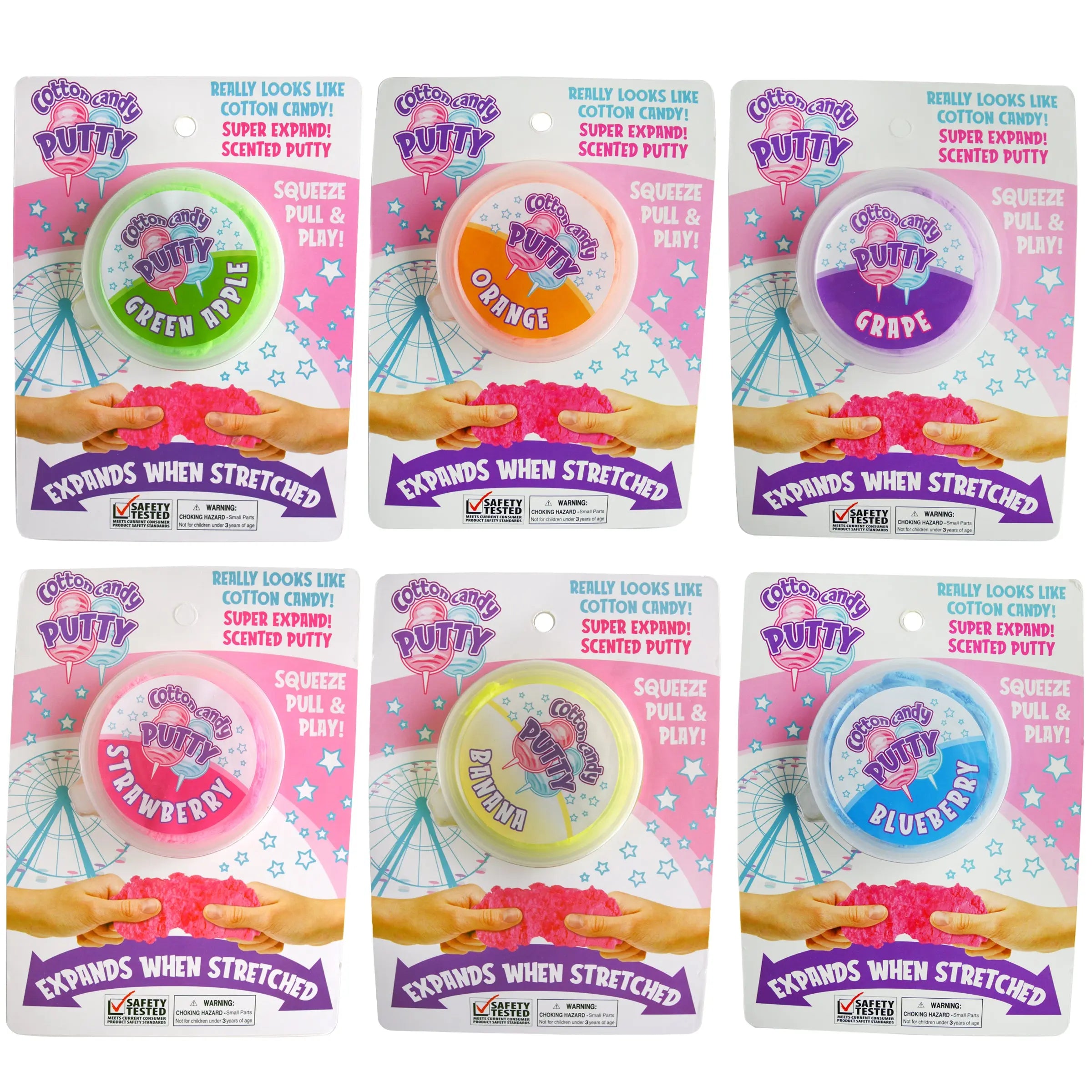 Fidget Cotton Candy Putty Slime - 12 Pieces Per Retail Ready Display 22648 KIPP BROTHERS