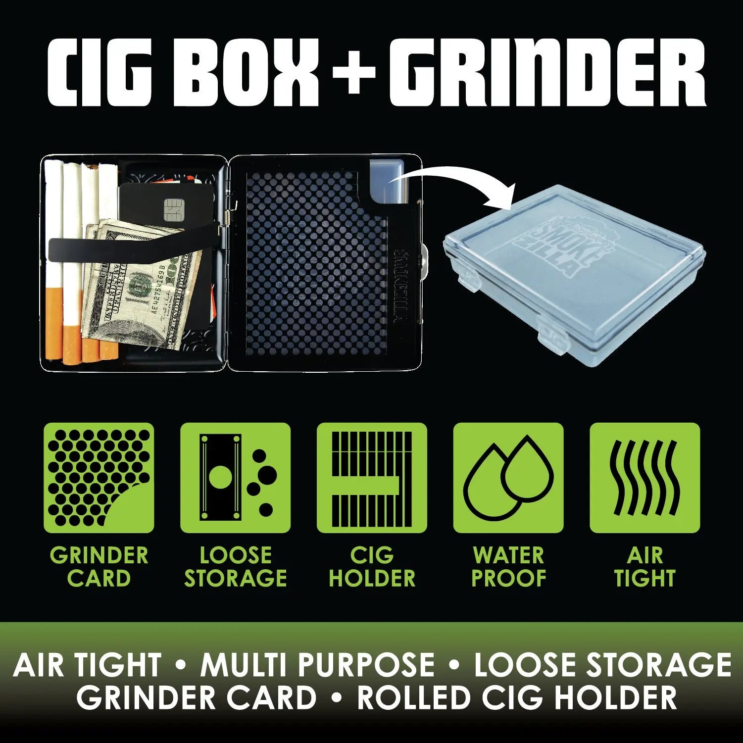 Metal Cigarette Box with Tools - 6 Pieces Per Retail Ready Display 22649 SMOKEZILLA