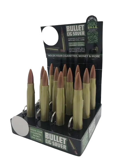 Metal Bullet Cigarette Saver Key Chain - 12 Pieces Per Retail Ready Display 22664 SMOKEZILLA