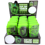 Glow in The Dark Flip Top Torch Lighter - 15 Pieces Per Retail Ready Display 22678 SMOKEZILLA
