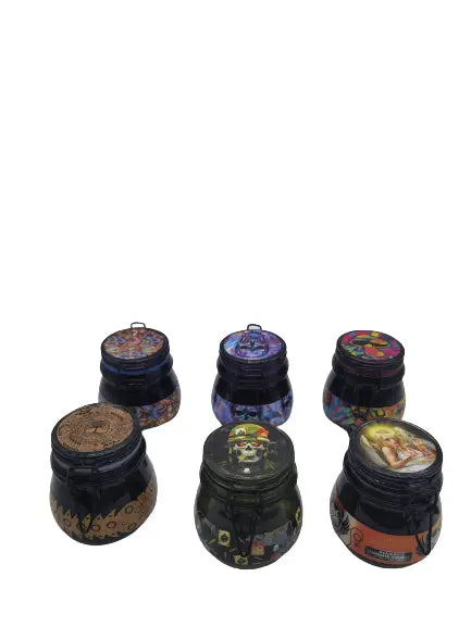 Glass Storage Jar with Clasp - 6 Pieces Per Retail Ready Display 22679 SMOKEZILLA