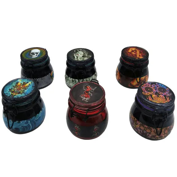 Glass Storage Jar with Clasp - 6 Pieces Per Retail Ready Display 22680 SMOKEZILLA