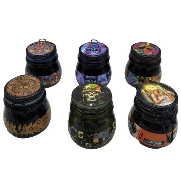 Glass Storage Jar with Clasp - 6 Pieces Per Retail Ready Display 22681 SMOKEZILLA