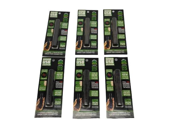 Wood Usb Coil Lighter Tube - 6 Pieces Per Retail Ready Display 22688 SMOKEZILLA