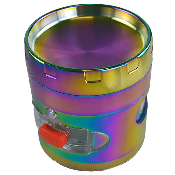 Metal 4 Piece Rainbow Grinder with Drawer - 6 Pieces Per Retail Ready Display 22704 SMOKEZILLA