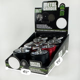 Metal 4 Piece Grinder with Crank 55Mm - 6 Pieces Per Retail Ready Display 22706 SMOKEZILLA