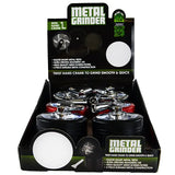Metal 4 Piece Grinder with Crank 55Mm - 6 Pieces Per Retail Ready Display 22706 SMOKEZILLA