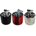 Metal 4 Piece Grinder with Crank 55Mm - 6 Pieces Per Retail Ready Display 22706 SMOKEZILLA