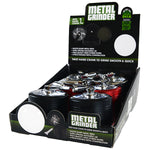 Metal 4 Piece Grinder with Crank 55Mm - 6 Pieces Per Retail Ready Display 22706 SMOKEZILLA