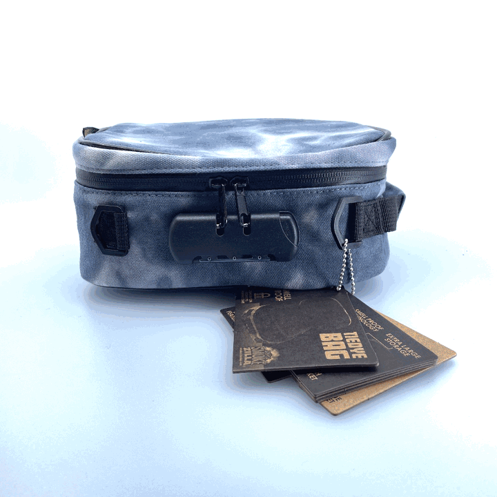 Smell Proof Tie Dye Canvas Lock Bag with Tool Organizer - 4 Pieces Per Retail Ready Display 22712 SMOKEZILLA