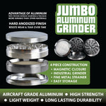 Metal Jumbo 4 Piece Grinder 98Mm - 6 Pieces Per Retail Ready Display 22714 SMOKEZILLA