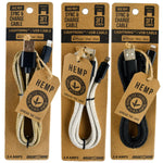 Hemp Charging Cable Assortment - 12 Pieces Per Retail Ready Display 88354 NOVELTY INC