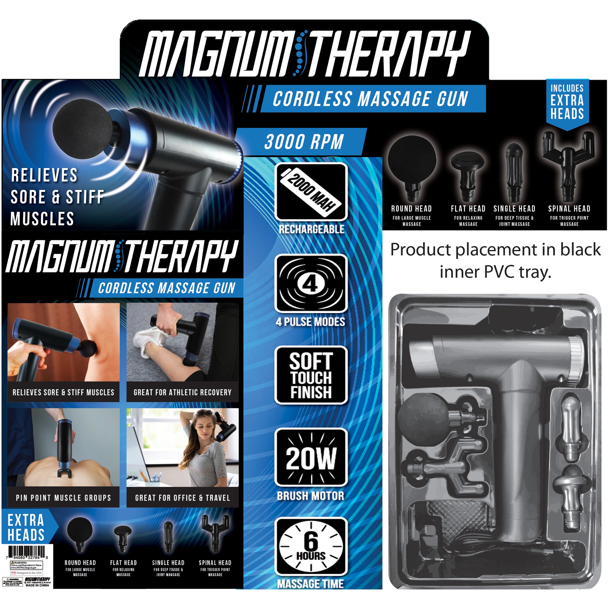 Magnum Massager Gun  - 6 Per Retail Ready Display 22789 NOVELTY INC