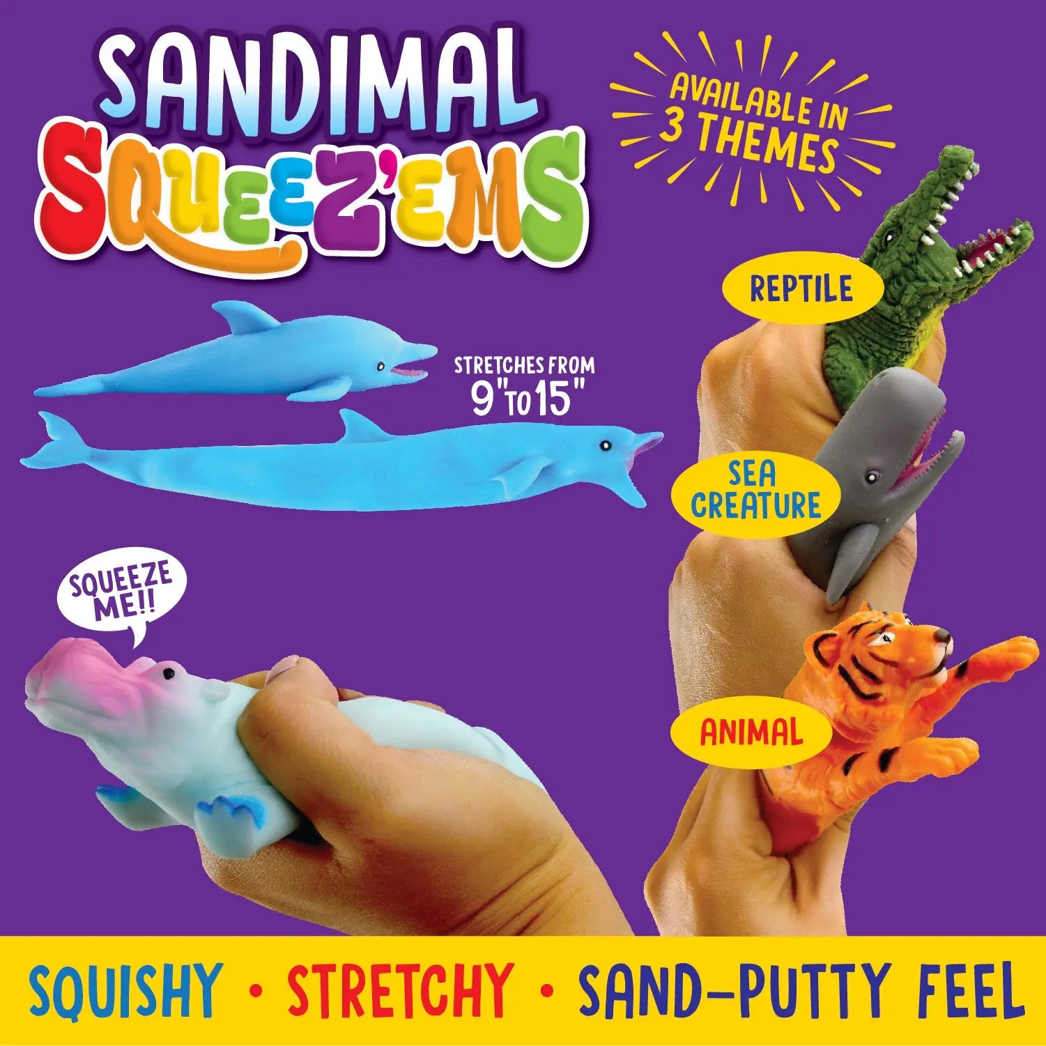 Squish and Squeeze Sand Animal Toy - 12 Pieces Per Retail Ready Display 22791 KIPP BROTHERS