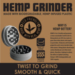 Hemp Resin 2 Piece Grinder With Magnetic Closure - 12 Pieces Per Retail Ready Display 22806 SMOKEZILLA