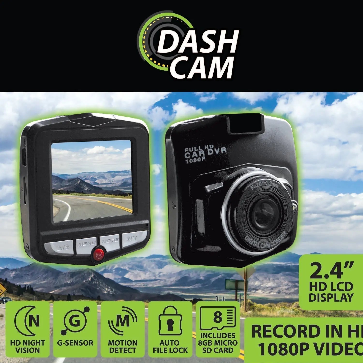 Dash Cam Floor Display - 16 Pieces Per Retail Ready Display 88368 GADGET GEAR