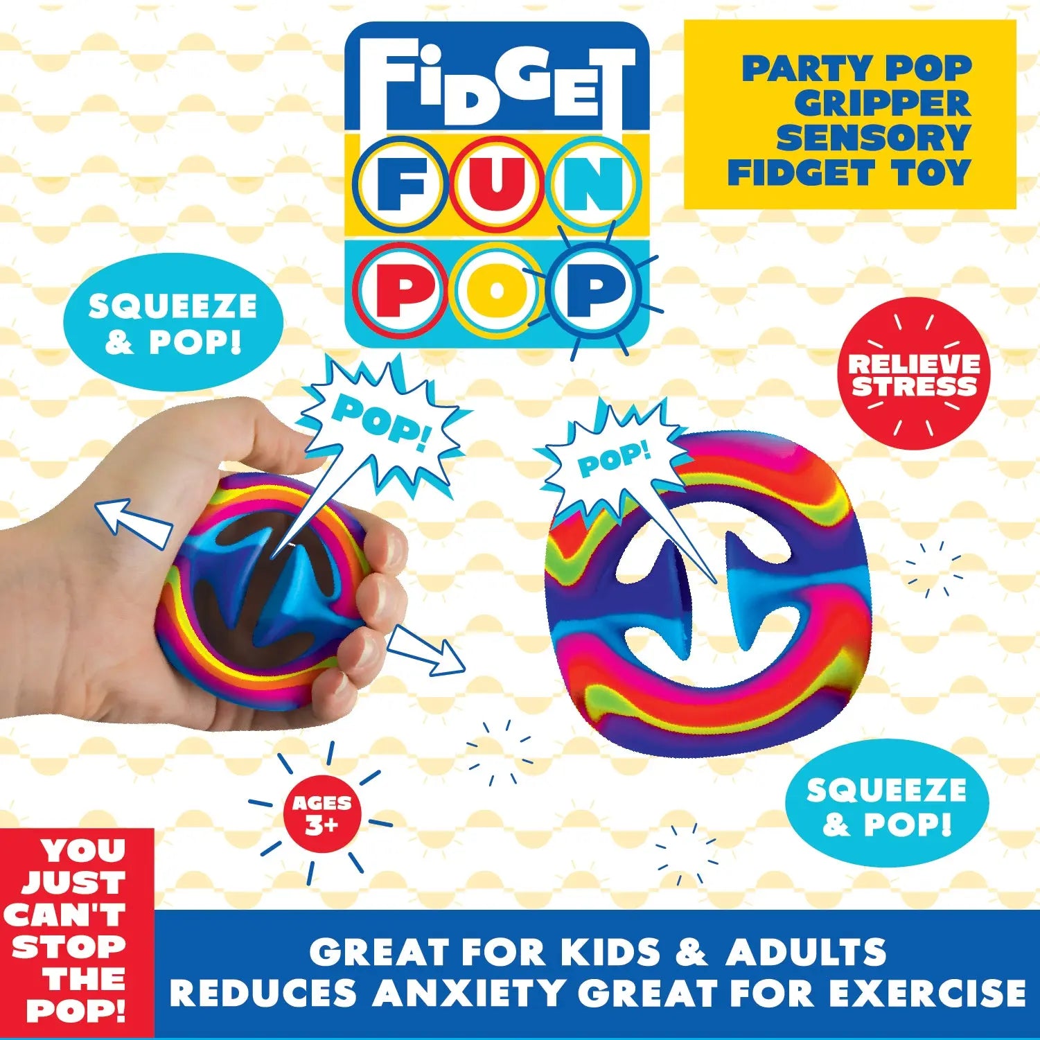 Fidget Squeeze Pop Toy - 24 Pieces Per Display 22828 KIPP BROTHERS