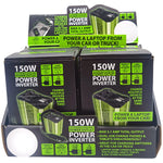 DC Car Power Inverter Dual Ports USB / 120V Outlet 150 Watts - 4 Pieces Per Retail Ready Display 22829 GADGET GEAR