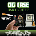 Cigarette Case with USB Coil Lighter - 6 Pieces Per Retail Ready Display 22833 SMOKEZILLA