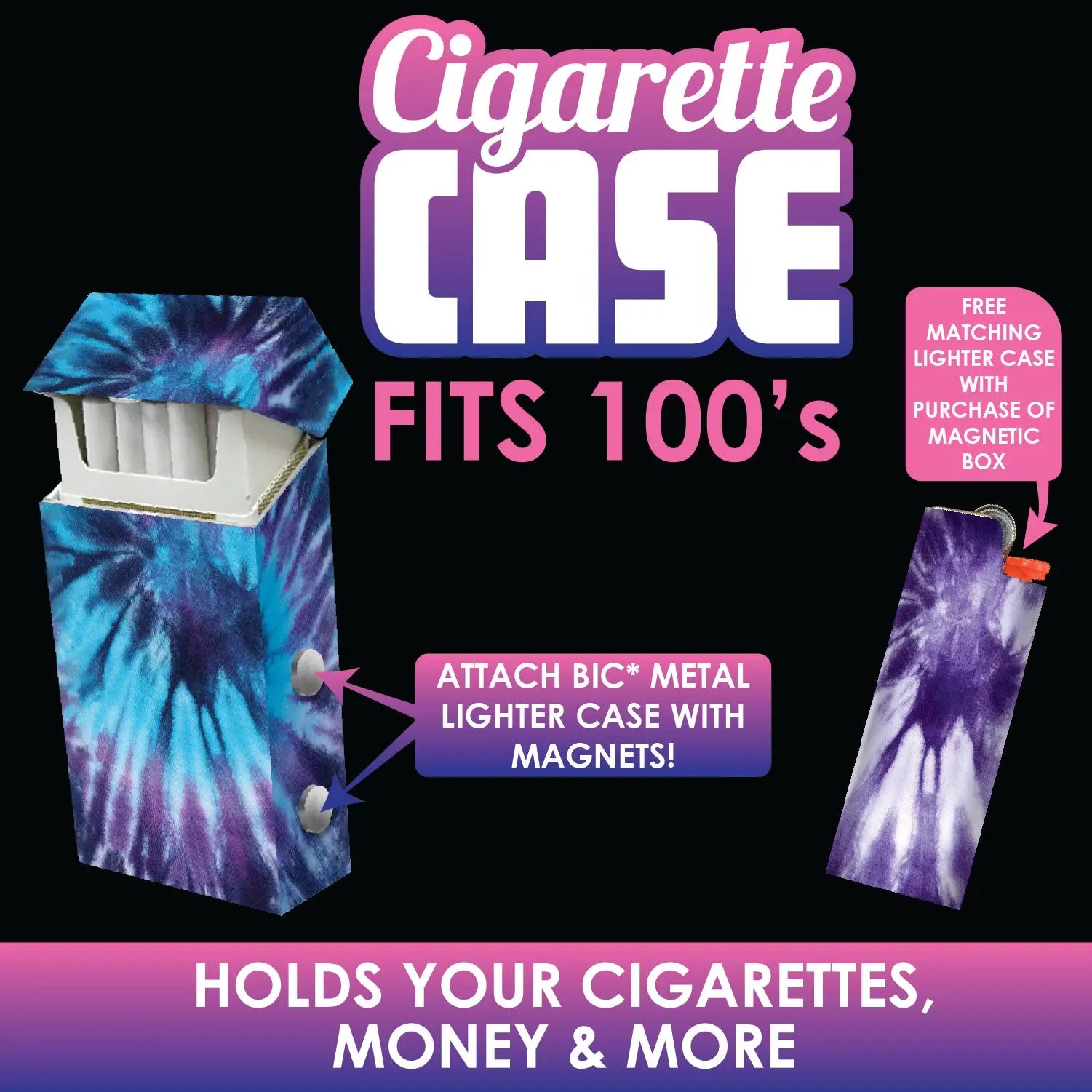 100s Cigarette Storage Case with Lighter Case- 8 Pieces Per Retail Ready Display 22841 SMOKEZILLA