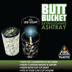 Full Printed Butt Bucket Ashtray with LED Light - 6 Pieces Per Retail Ready Display 22842 SMOKEZILLA