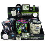 Full Printed Butt Bucket Ashtray with LED Light - 6 Pieces Per Retail Ready Display 22842 SMOKEZILLA