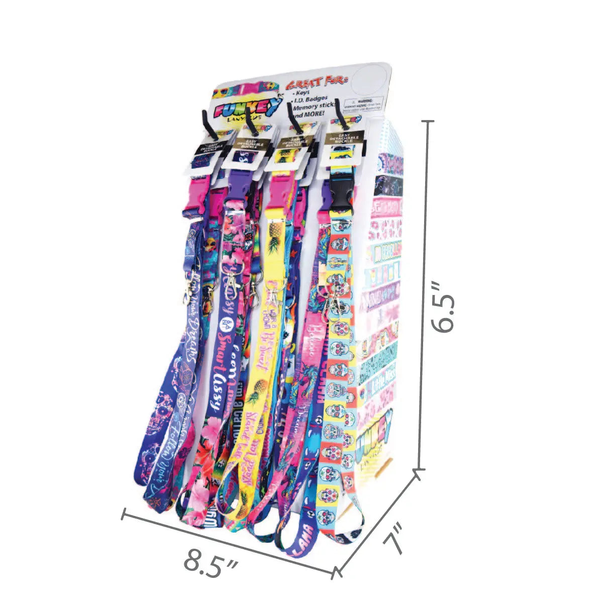 Keychain Lanyard with Detachable Clip - 12 Pieces Per Retail Ready Display 22848 NOVELTY INC