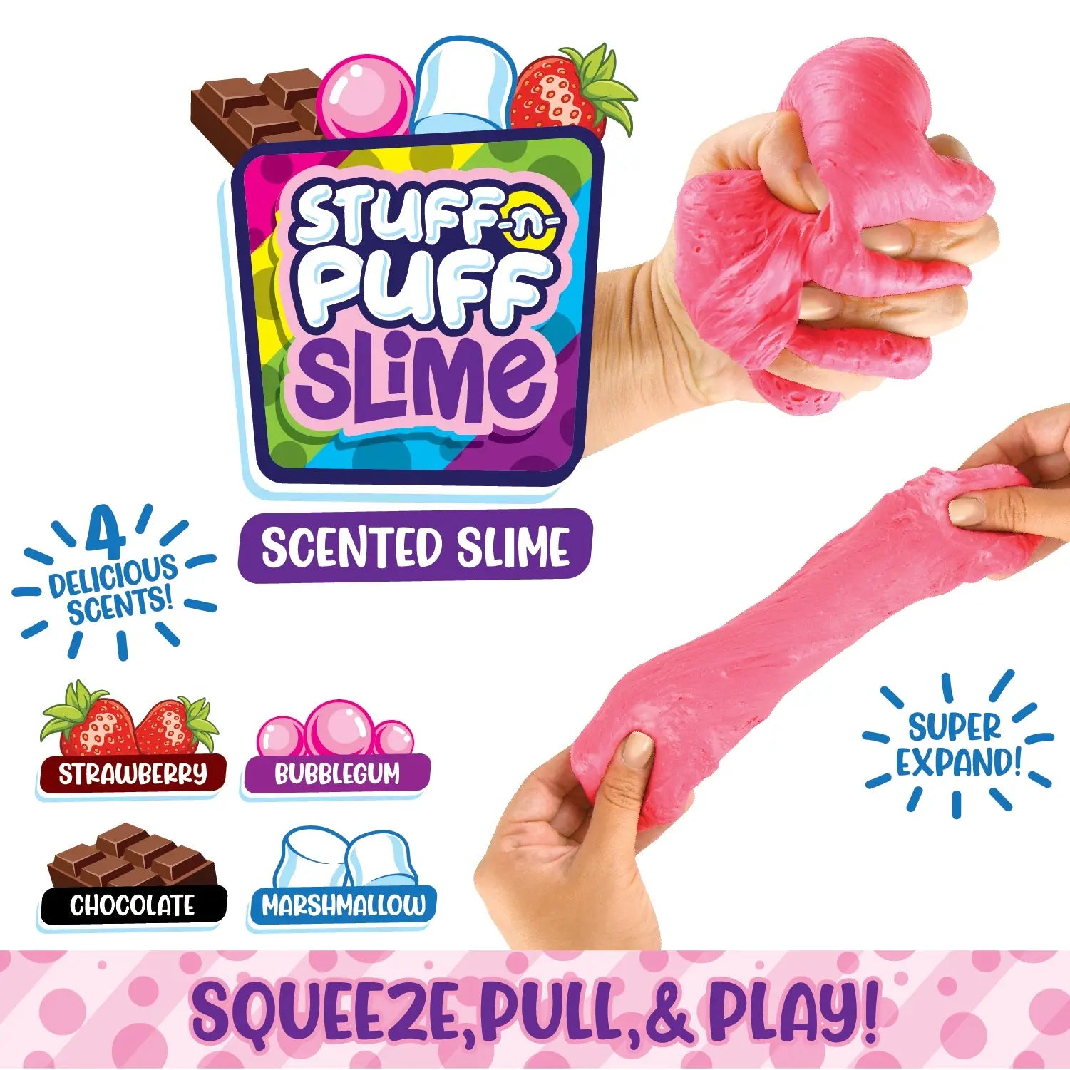 Stuff-N-Puff Scented Slime - 12 Pieces Per Retail Ready Display 22897 KIPP BROTHERS
