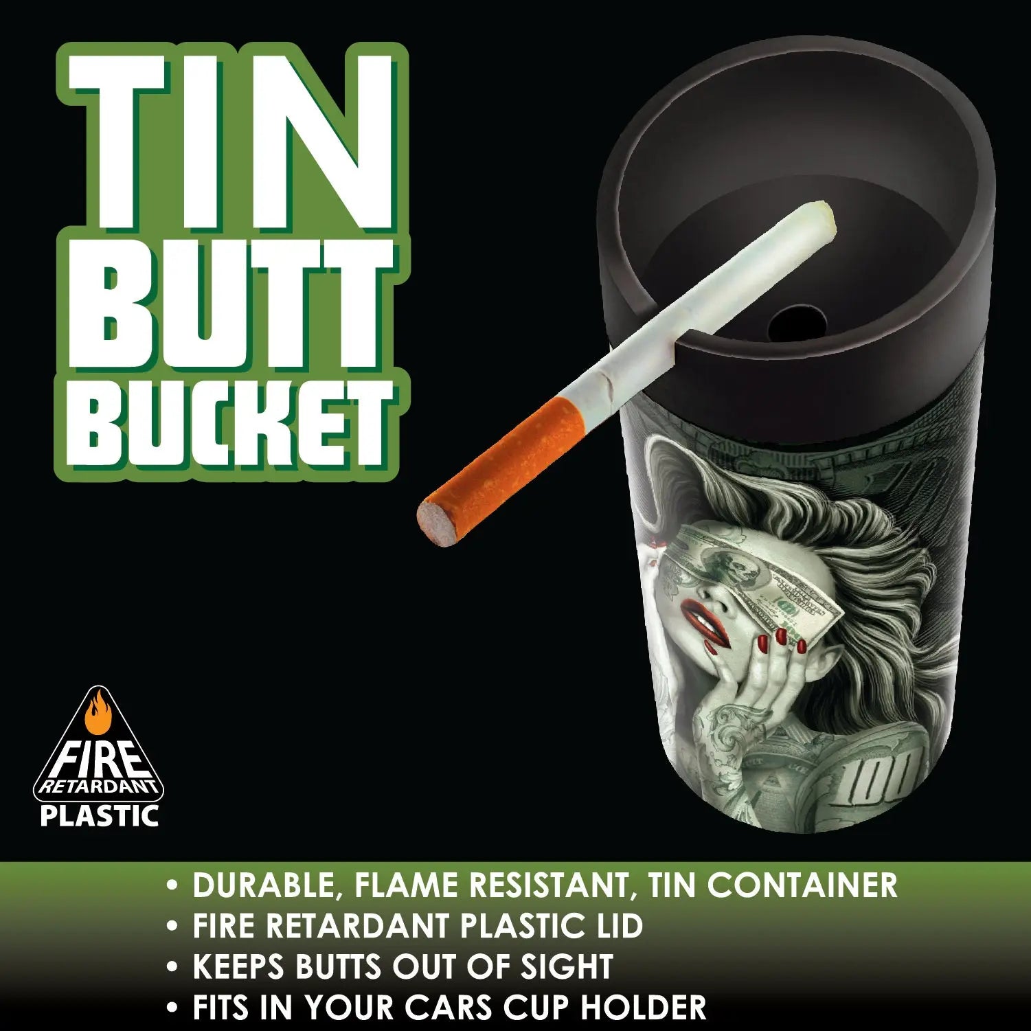 Metal Butt Bucket Ashtray - 12 Pieces Per Retail Ready Display 22898 SMOKEZILLA