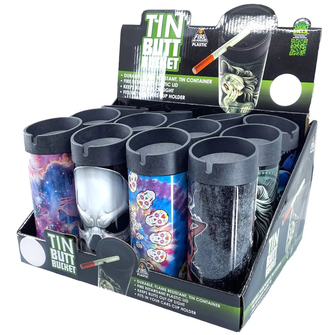 Metal Butt Bucket Ashtray - 12 Pieces Per Retail Ready Display 22898 SMOKEZILLA