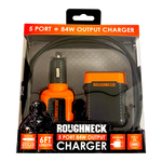 Car Charger Multi-Port Backseat Extender - 4 Pieces Per Retail Ready Display 22914 ROUGHNECK